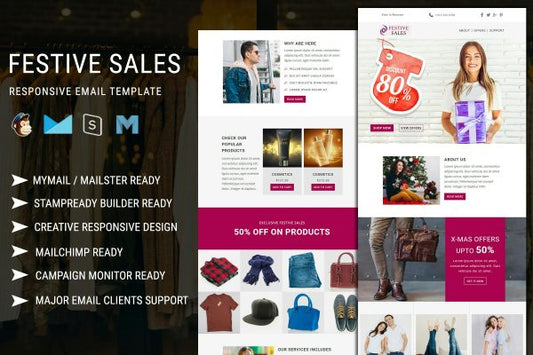 Festive Sales – Responsive Email Template Best email templates to multiple your leads & empower your business