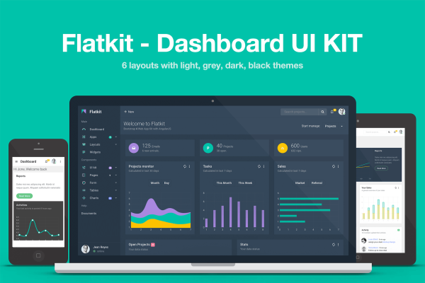 Flatkit – Dashboard UI KIT Bootstrap 4 admin dashboard with AngularJS