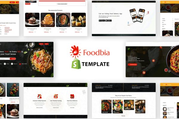 Foodbia - Restaurant, Food Delivery Shopify Theme Food eCommerce Business Theme for Restaurants, Meat Shop, Bakery, Cake Shop, Food Recipe Websites.