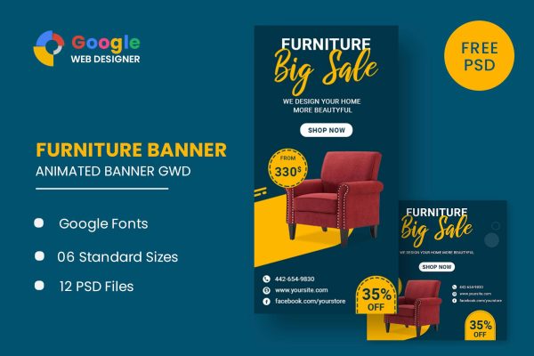 Furniture Google Adwords HTML5 Banner Ads GWD Furniture Google Adwords HTML5 Banner Ads GWD