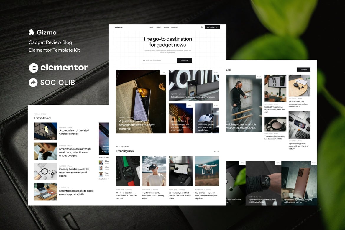 Gizmo – Gadget Review Blog & Magazine Elementor Template Kit