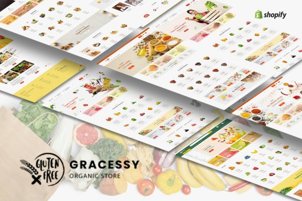 Gracessy | Grocery Store Shopify 2.0 Theme Grocery Store, Grocery Shop & Supermarket Websites. Fruits, Vegetables, Food Delivery Business Theme
