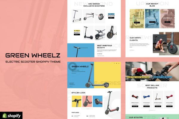 GreenWheelz - Single Product Shop Shopify OS 2.0 One Product Shop, Single Product Landing Page eCommerce Store. Vehicle, App, Electronic Devices Shop