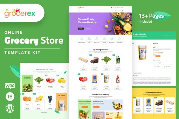 Grocerex – Grocery Store Elementor Pro Template Kit