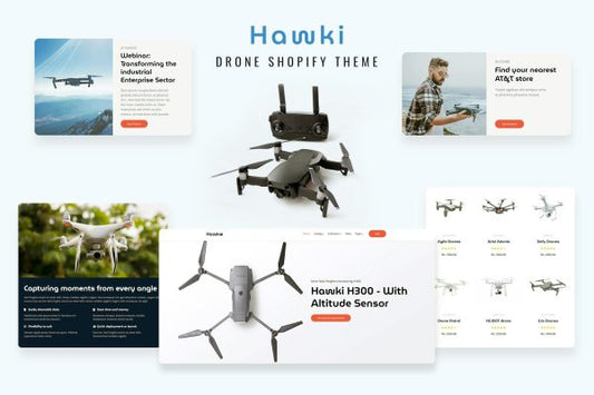 Hawki - Drone Single Product eCommerce Shopify Clean, Fully Customizable Simple One Product Shopify Theme. Sell Techno Solutions & Services Online.