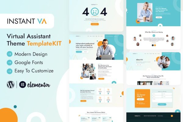 Instant VA – Virtual Assistant Elementor Template Kit