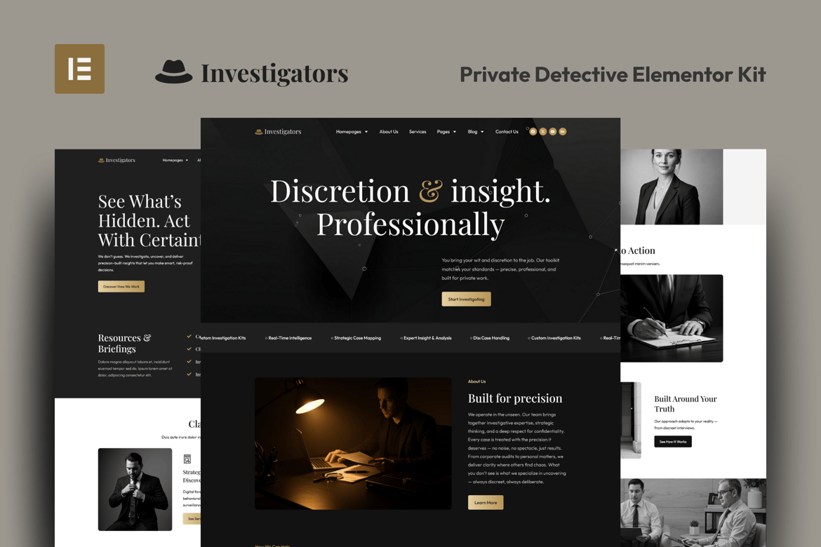 Investigators – Private Detective Elementor Pro Template Kit