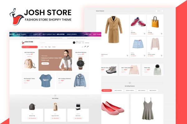 Josh - Multipurpose Shopify 2.0 Branded,all-in-one shop,clothing,kidsshop,fitwear,foot store,online trends,beauty,accessories store.