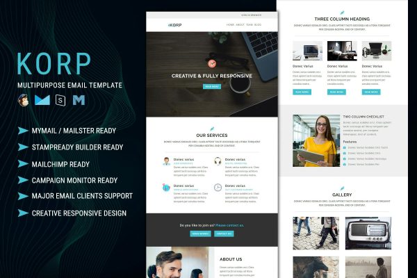 KORP – Multipurpose Responsive Email Template Best Email Template for Your Online Email Campaign