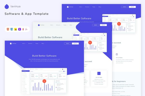Lavinya – Software and App Template agency, app, business, computer, corporate, hosting, landing, mobile, network, portfolio, saas, html