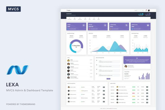 Lexa – MVC5 Admin & Dashboard Template This is design and built-in ASP .Net MVC only.