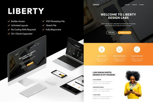 Liberty – Responsive Email + Themebuilder Access High quality responsive email newsletter template | MailChimp | Campaign Monitor supported