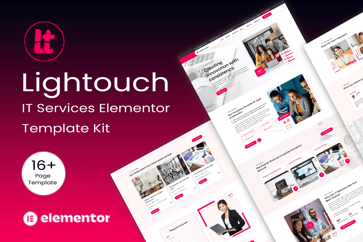 Lightouch – IT Solutions Elementor Template kit