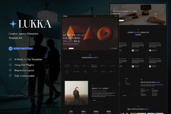 Lukka – Creative Agency Elementor Template Kit