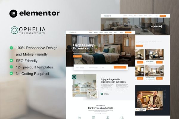 Ophelia – Hotel & Resort Elementor Template Kit