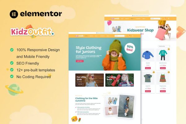 KidzOutfit – WooCommerce Kids Fashion Shop Elementor Template Kit