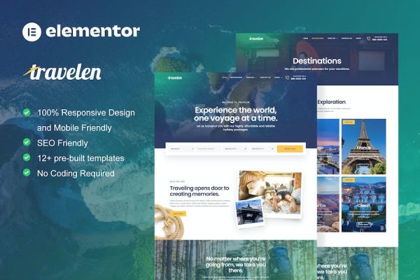 Travelen – Travel & Tour Agency Elementor Pro Template Kit