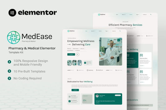 MedEase – Pharmacy & Medical Elementor Template Kit