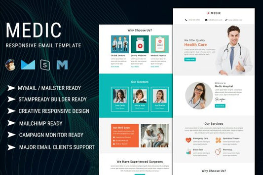 Medic – Multipurpose Responsive Email Template Best Medical Health Care email template to grow your leads and empower your business
