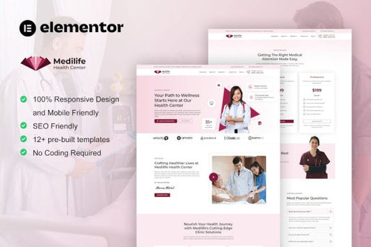MediLife – Medical Clinic Services Elementor Template Kit