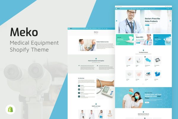 Meko - Medical Store Shopify Theme Responsive, Multipurpose Medical Mirjana Supplies, Drugstore, Hospital Clinics Pharma Online Stores.