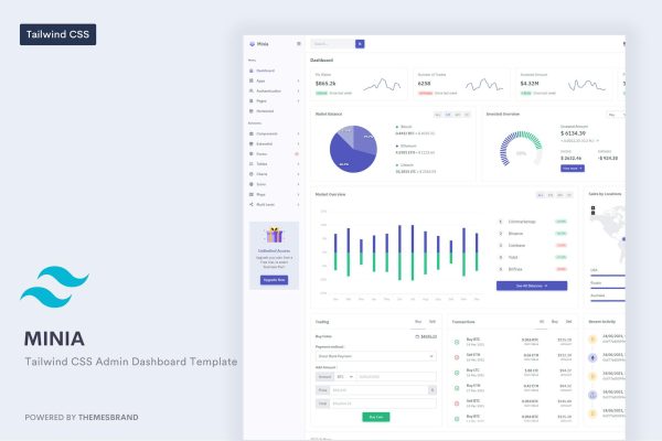 Minia – Tailwind CSS Admin & Dashboard Template Minia is a simple and beautiful admin template built with Tailwind CSS 3 and gulp.