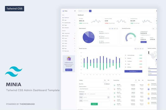 Minia – Tailwind CSS Admin & Dashboard Template Minia is a simple and beautiful admin template built with Tailwind CSS 3 and gulp.