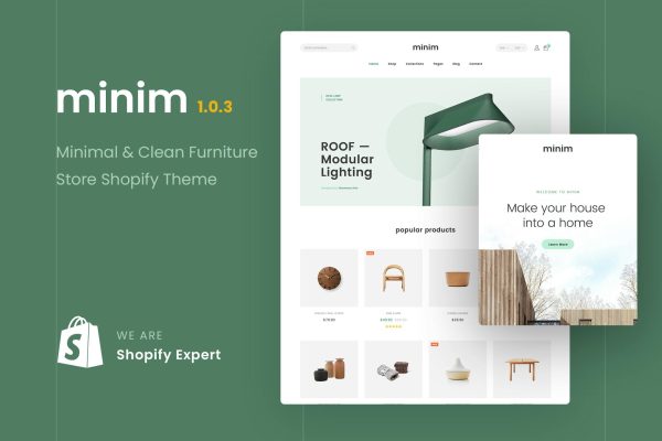 Minim - Minimal & Clean Furniture Store Minimal & Clean Furniture Store Shopify Theme (Mobile Friendly)