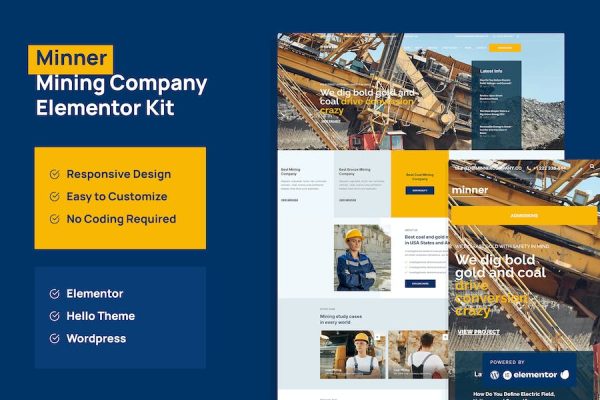 Minner – Construction & Building Elementor Template Kit