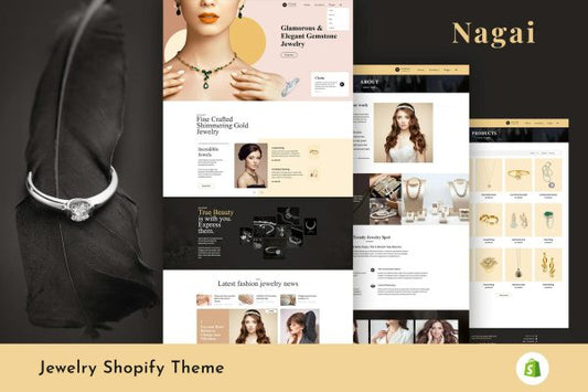 Nagai - Jewelry Responsive Shopify Theme Custom Handcrafted, Handmade Jewelry Shopify Theme. Modern, Responsive eCommerce Template Design.