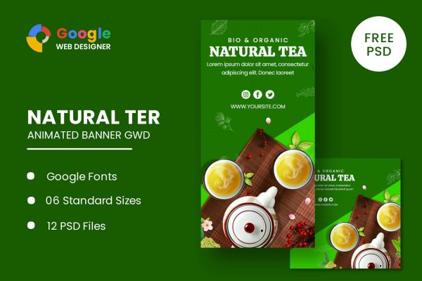 Natural Tea Animated Banner Google Web Designer Natural Tea Animated Banner Google Web Designer