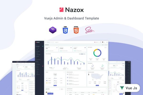 Nazox – Vue Js Admin & Dashboard Template Nazox is a fully featured premium admin dashboard template in Vuejs with developer-friendly codes…