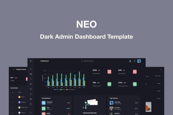 Neo – Responsive Admin Dashboard Template Dark Admin Dashboard Template