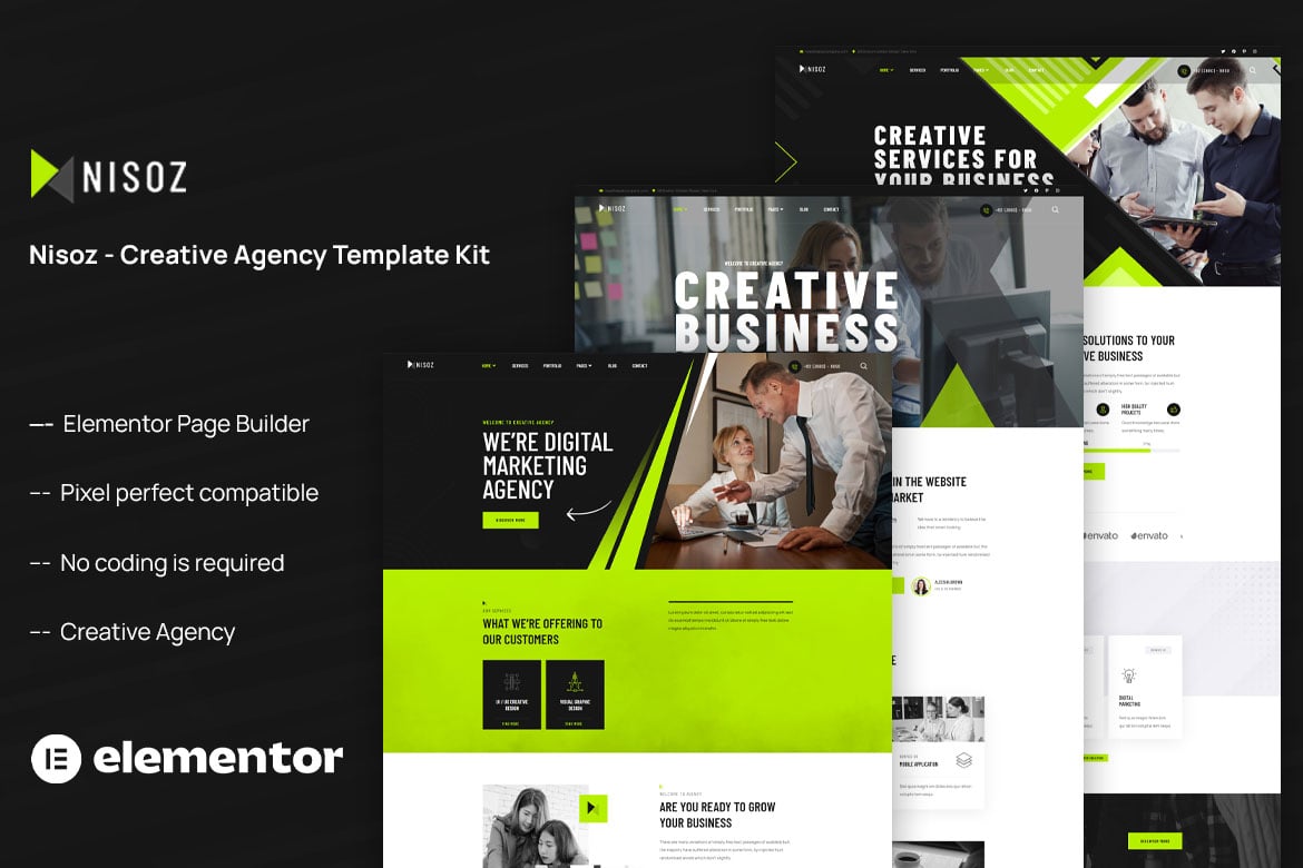 Nisoz – Creative Agency Elementor Template Kit