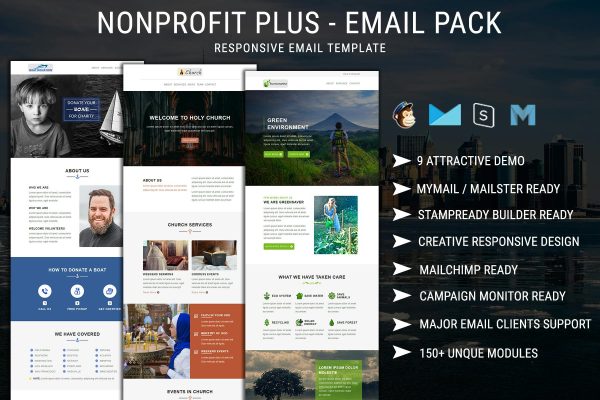 Nonprofit Plus – Email Pack Best Nonprofit Plus Email Template pack for your non-profit organization