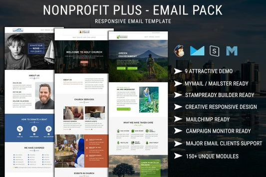 Nonprofit Plus – Email Pack Best Nonprofit Plus Email Template pack for your non-profit organization