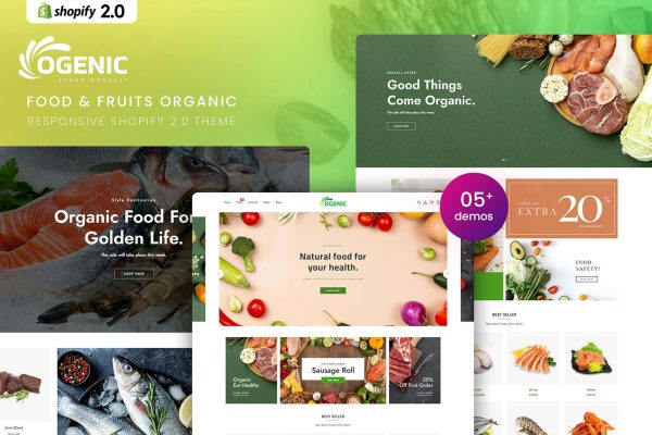 Ogenic - Food & Fruits Organic Shopify 2.0 Theme Food & Fruits Organic Responsive Shopify 2.0 Theme