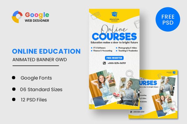 Online Courses Education HTML5 Banner Ads GWD Online Courses Education HTML5 Banner Ads GWD