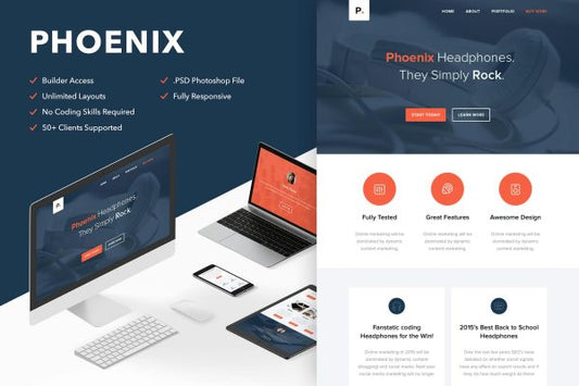 Phoenix – Responsive Email + Themebuilder Access High quality responsive email newsletter template | MailChimp | Campaign Monitor supported