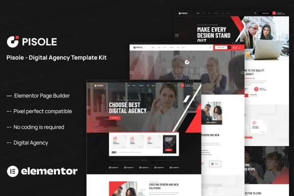 Pisole – Digital Agency Elementor Template Kit