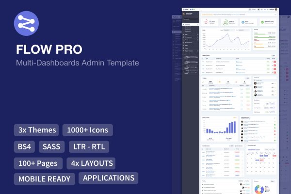 PRO Admin Dashboard Flow PRO Admin Dashboard Template