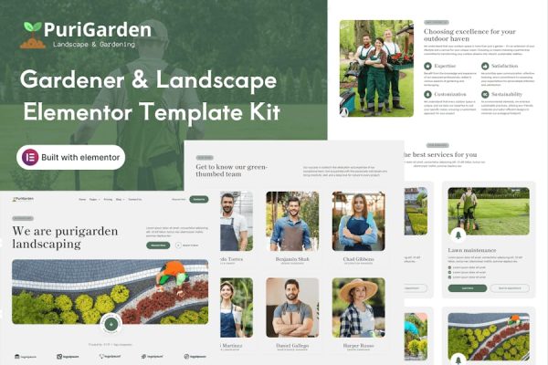 PuriGarden – Gardener & Landscape Elementor Template Kit
