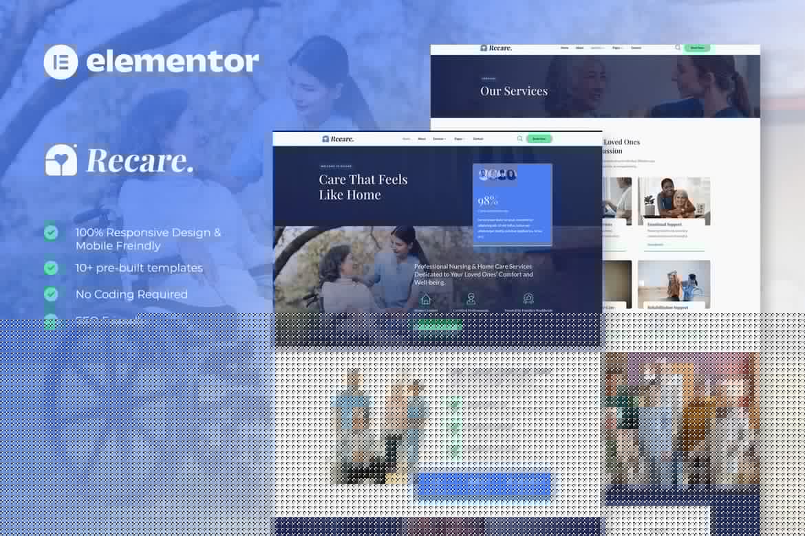 Recare – Home Care & Private Nursing Elementor Template Kit