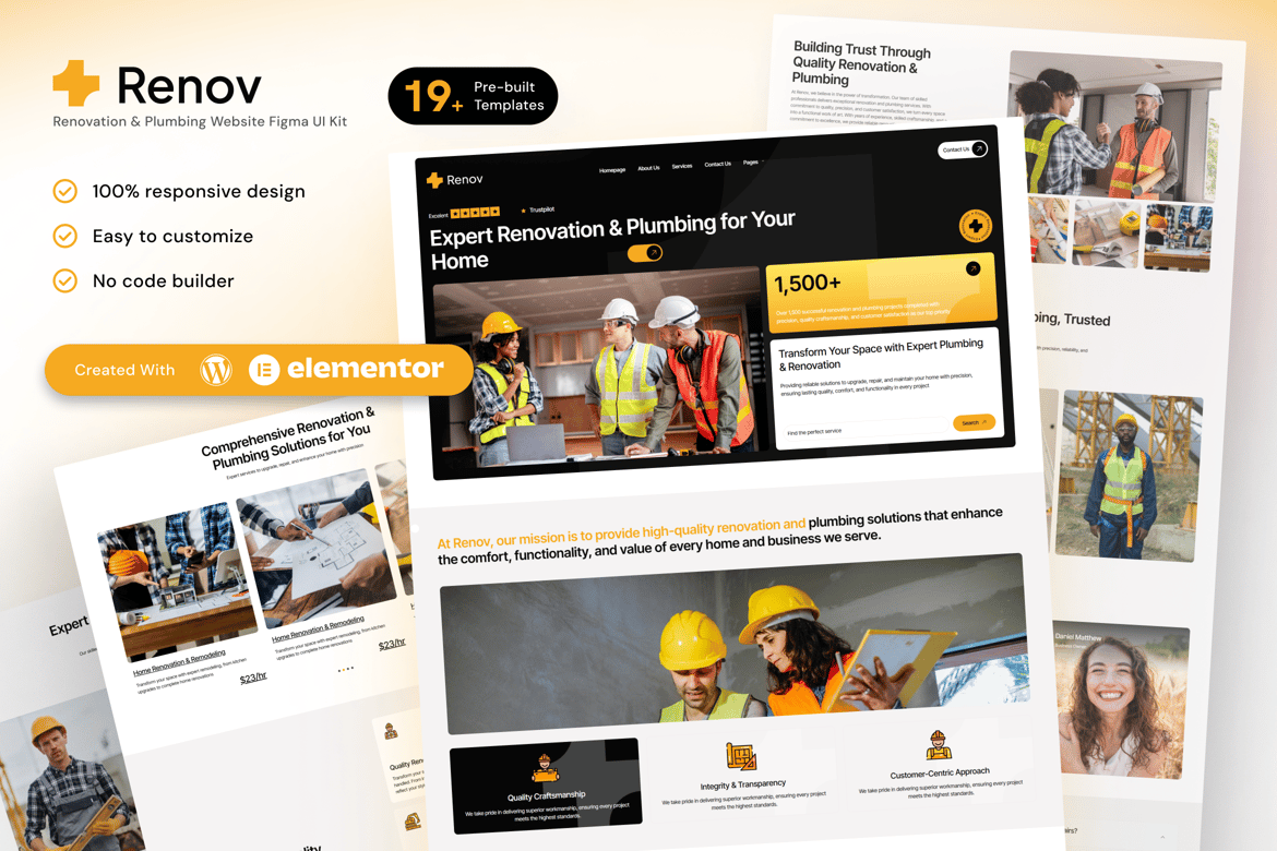 Renov – Renovation & Plumbing Elementor Template Kit