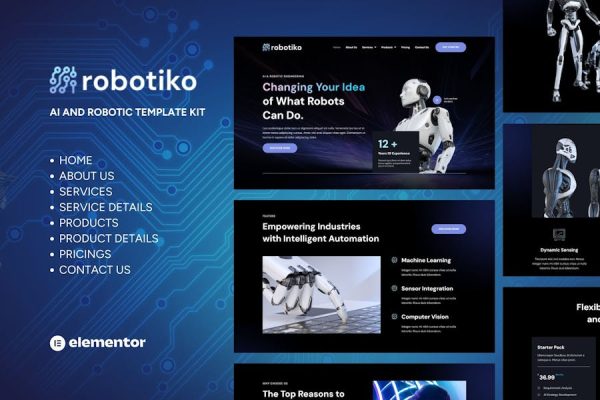 Robotiko – Robotic & AI Elementor Template Kit