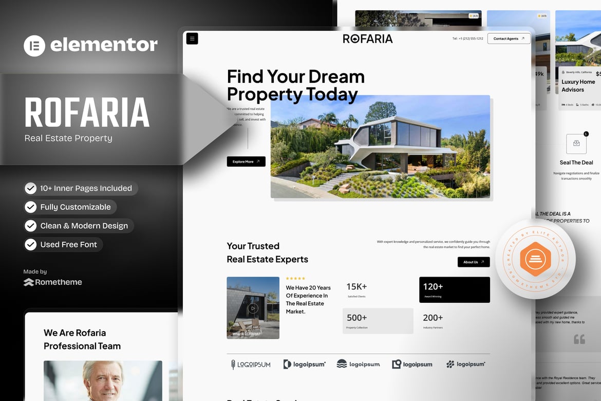 Rofaria – Real Estete Property Elementor Template Kit