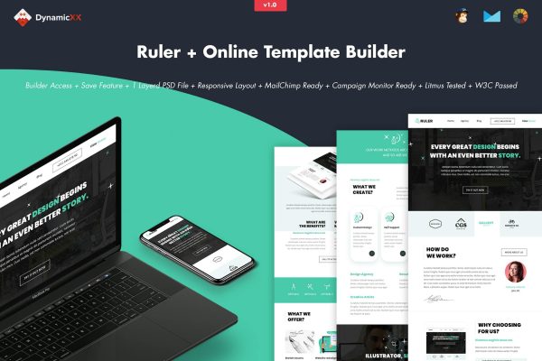 Ruler – Creative Agency Portfolio Email + Builder Ruler – Creative Agency Portfolio HTML email template + Online Builder.