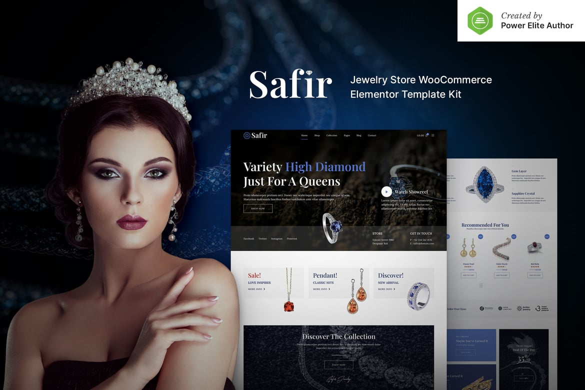 Safir – Jewelry Store WooCommerce Elementor Pro Template Kit