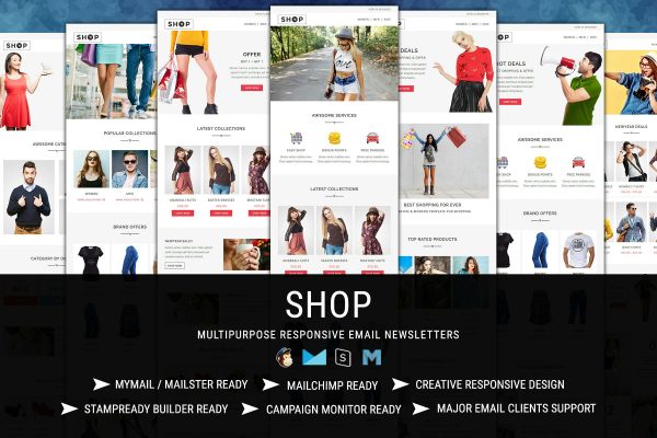 SHOP – Responsive Shopping Email Pack Best Shopping Email Templates to get more leads