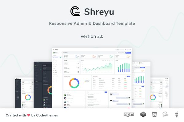Shreyu – Admin & Dashboard Template Shreyu is a fully featured premium admin and dashboard template, built using Bootstrap 5.0.1.